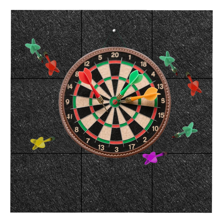 6er Set Dartboard-Wandschutz aus Filz,Selbstklebender Dart-Wandschutz (30x30 cm) Schalldämmend & Kra