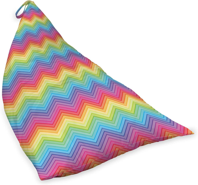 ABAKUHAUS Regenbogen Unicorn Spielzeugtasche Liegestuhl, Bunte Vivid Chevron, Hochleistungskuschelti