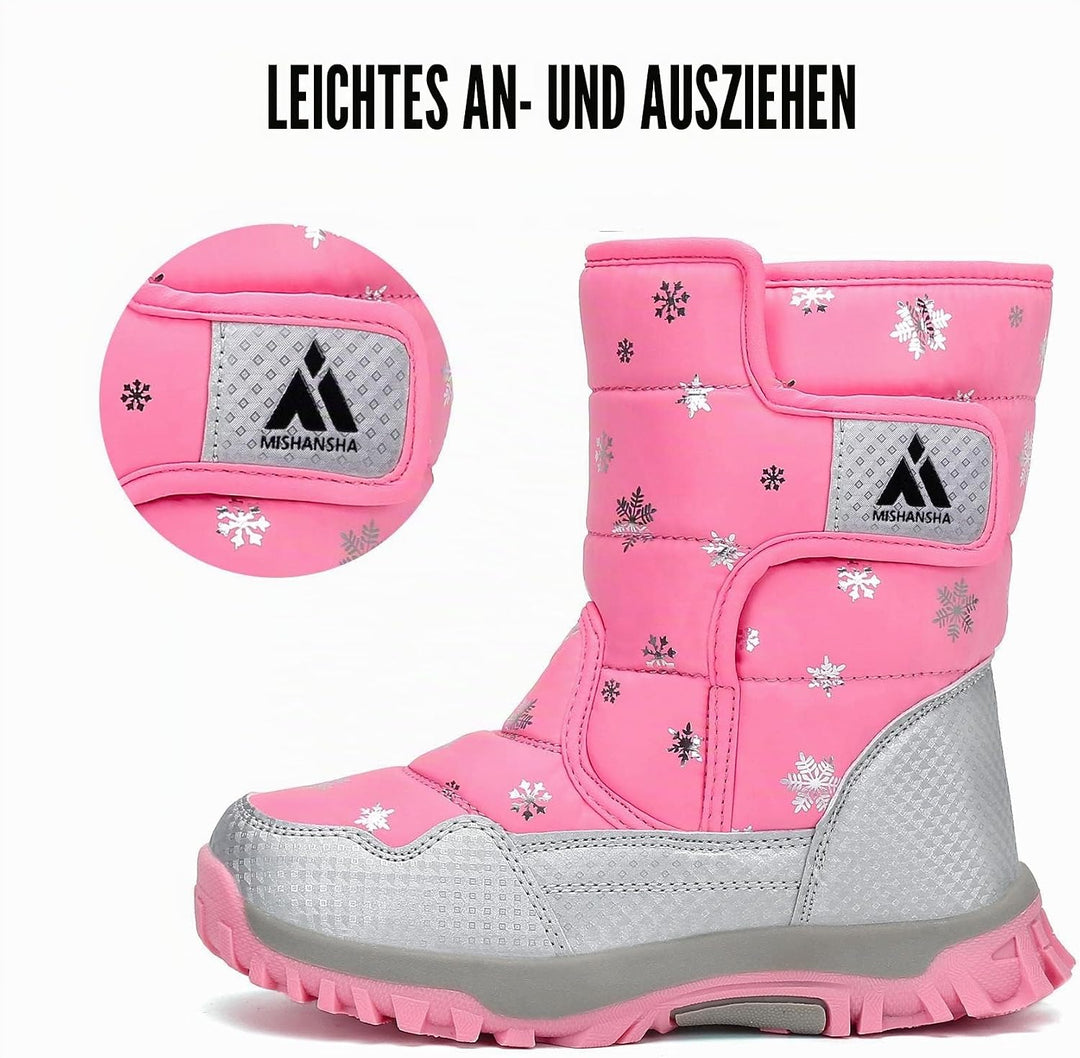 Mishansha Kinder Winterstiefel Jungen Schneestiefel Mädchen Warm Gefütterte Rutschfeste Winter Snowb