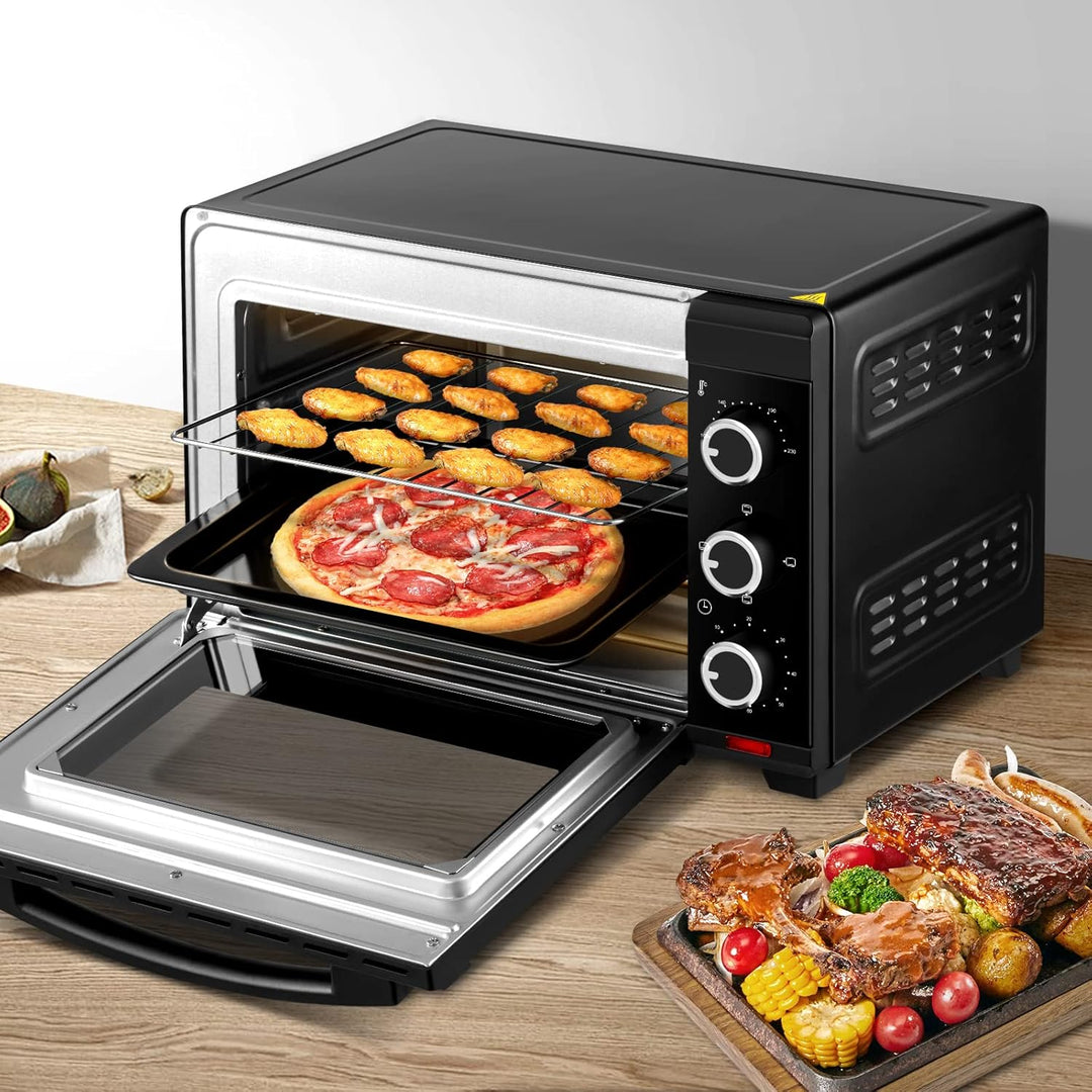 WOLTU Mini Backofen 25 Liter, 1500 Watt Toasterofen | Pizzaofen | Krümelblech mit Timer Minibackofen