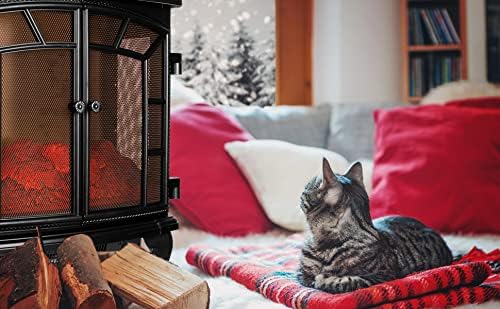 Deuba Elektrokamin Elektrischer Kamin mit Heizung Doppeltür LED Kaminfeuer Effekt Timer Fernbedienun