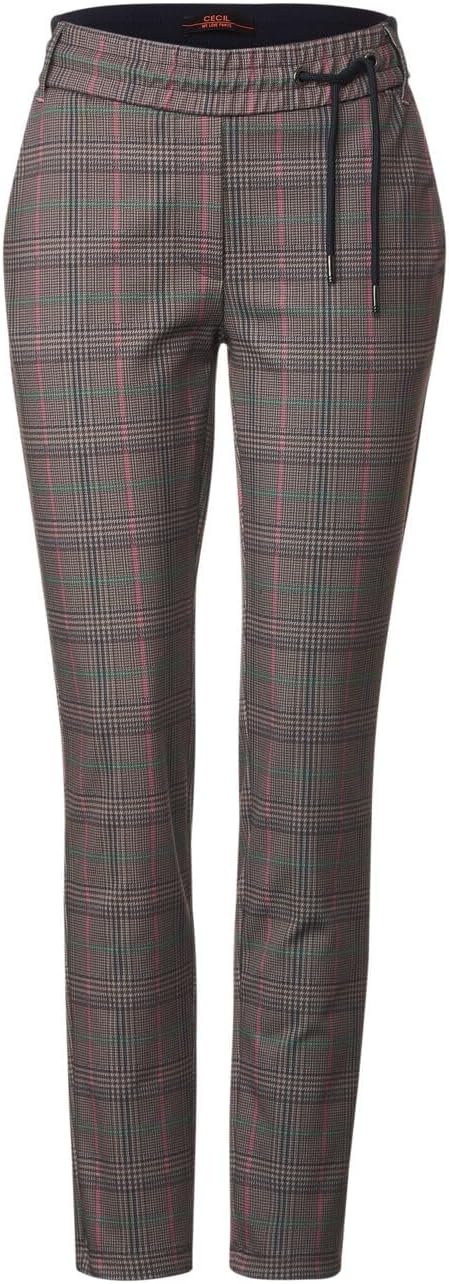 Cecil Damen Karierte Casual Fit Hose S / 30L Sporty Taupe, S / 30L Sporty Taupe