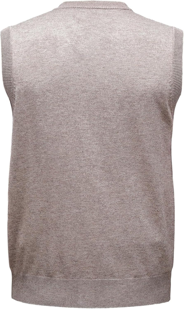 Harbrosrce Herren Strickweste Ärmellos Zopfmuster Wollmischung Weste Strickjacke ohne Ärmel Strickpu