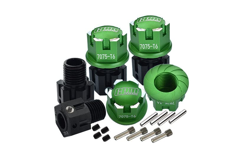 Aluminium 7075-T6 Hex Adapters (+6.5mm) and Wheel Lock for Traxxas 1:8 4WD Sledge 95076-4/1:10 E-Rev
