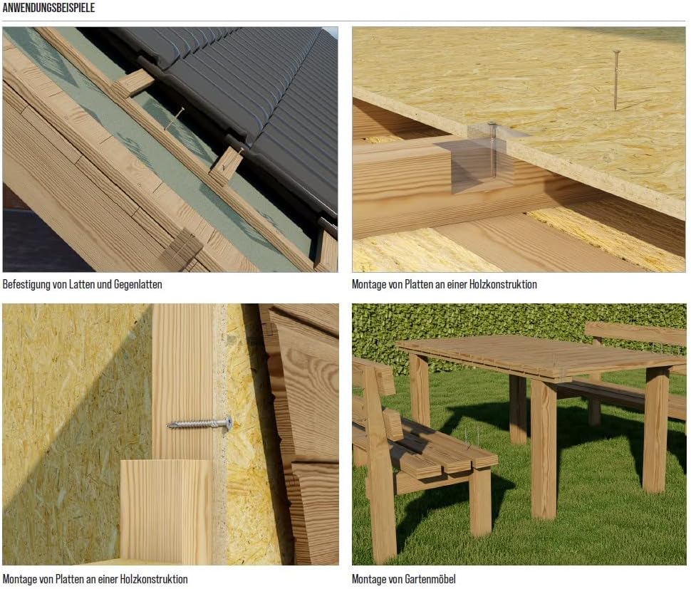 KLIMAS Holzschrauben Torx Spanplattenschrauben Gelb - Senkkopfschrauben - Terrasenschrauben - Univer