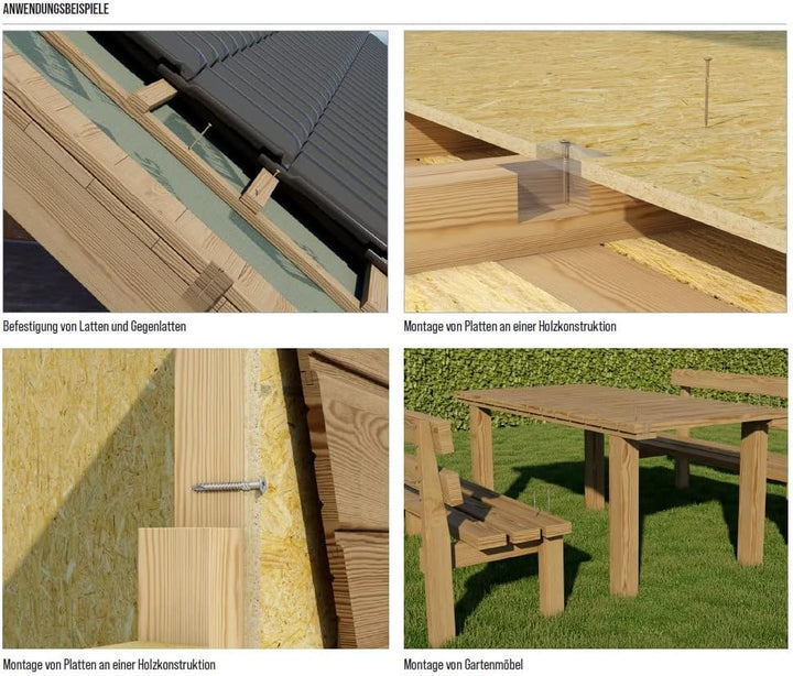 KLIMAS Holzschrauben Torx Spanplattenschrauben Gelb - Senkkopfschrauben - Terrasenschrauben - Univer
