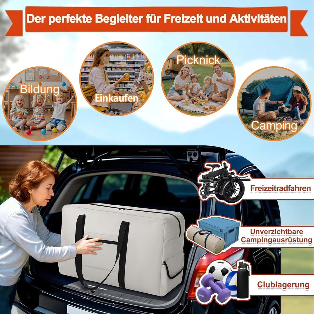 Extra Grosse Aufbewahrungstasche, Oxford Heavy-Duty Umzugstaschen mit Reissverschlüssen Handgriff, w