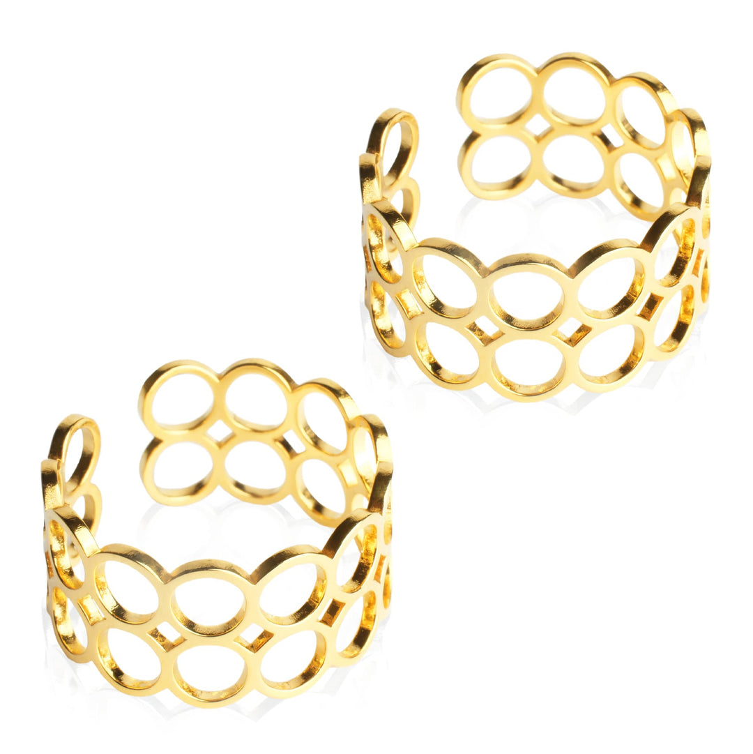 Mutter Tochter Geschenk • Ring Set aus 2 Statement Ringen in Gold • Muttertagsgeschenk • Schmuckset