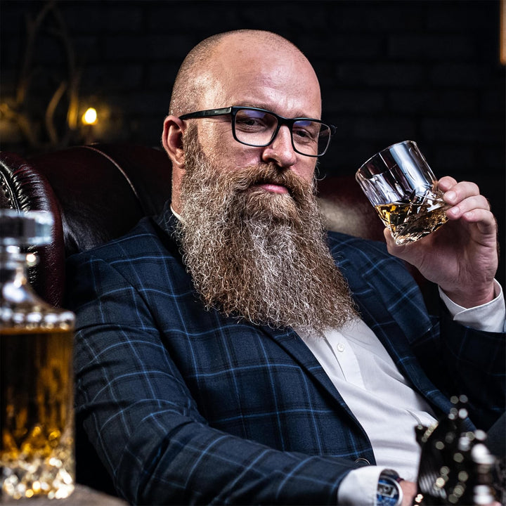 Whisiskey - Whisky Gläser Set - Whiskey Zubehör Set - 4 Whisky Steine - Whiskygläser - Geschenke für