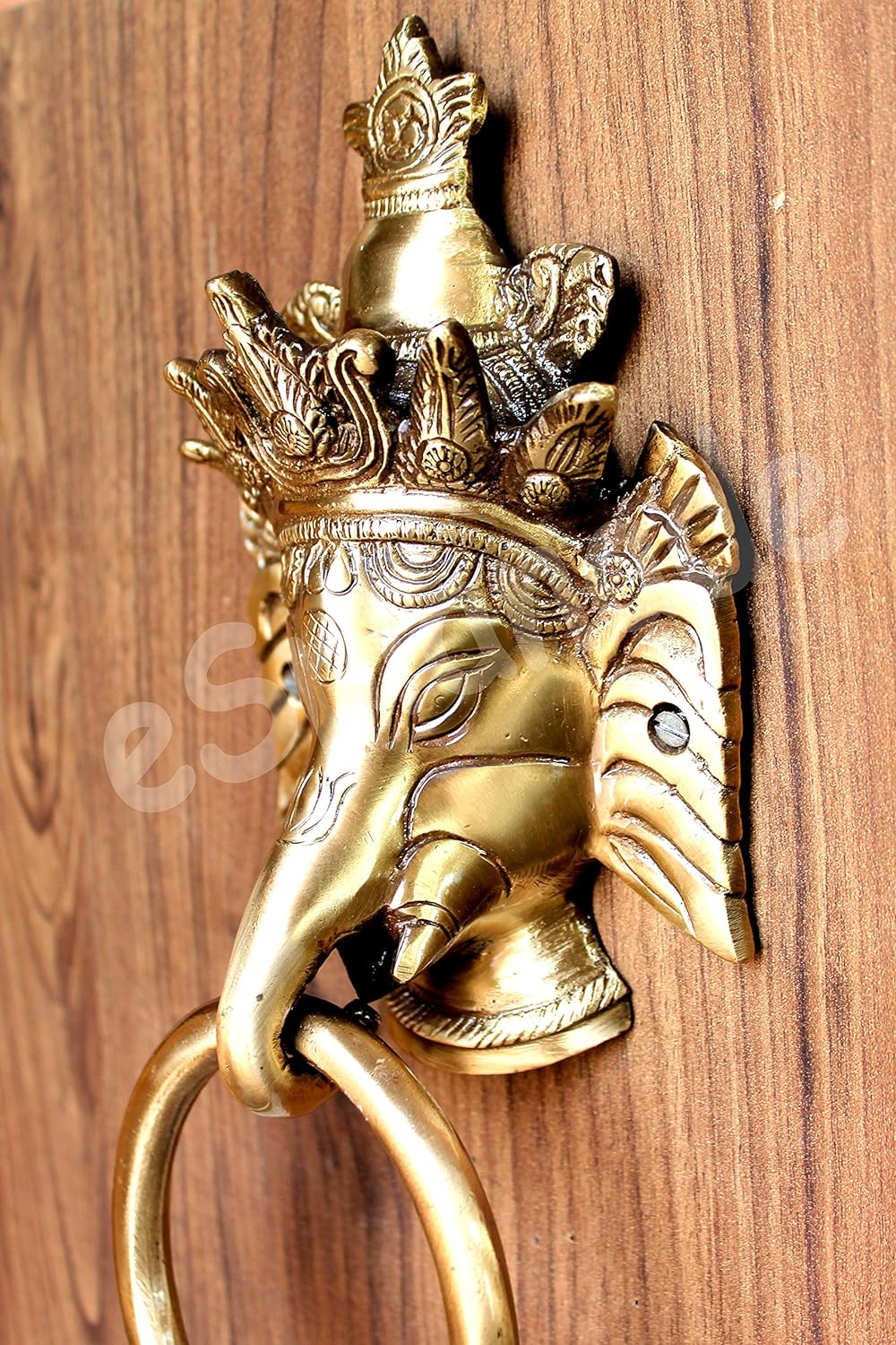 eSplanade 20,3 cm Ganesha Messing Türklopfer aus 100% Messing | Home Decor | Tür Knockers