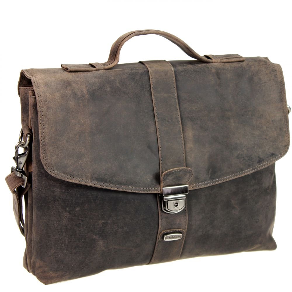 Harolds Antik Aktenmappe aus Leder 38 cm Natur