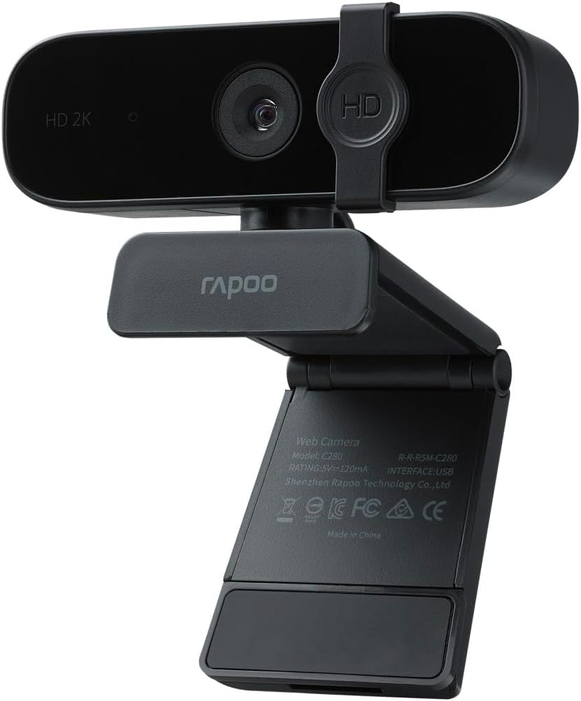 Rapoo XW2K Full HD 2K Webcam (4MP) 85° Sichtfeld, Autofokus, Rauschunterdrückung, USB-Anschluss, Kam