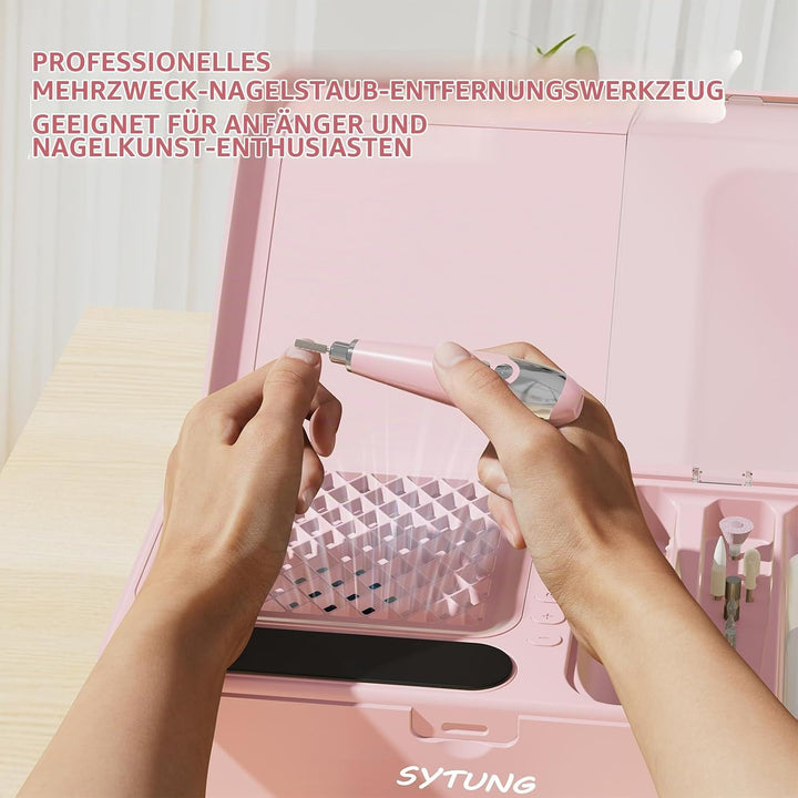 Nagelfräser mit Absaugung-15000U/min, Vakuum-Nagelventilator-Staubsammler mit wiederverwendbarem Fil