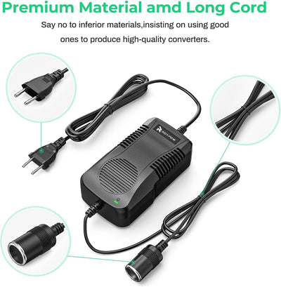 RoyPow 180W (Max 200W) KFZ-Netzteil 12V 15A Wechselrichter Konverter Transformer AC zu DC Spannungsw