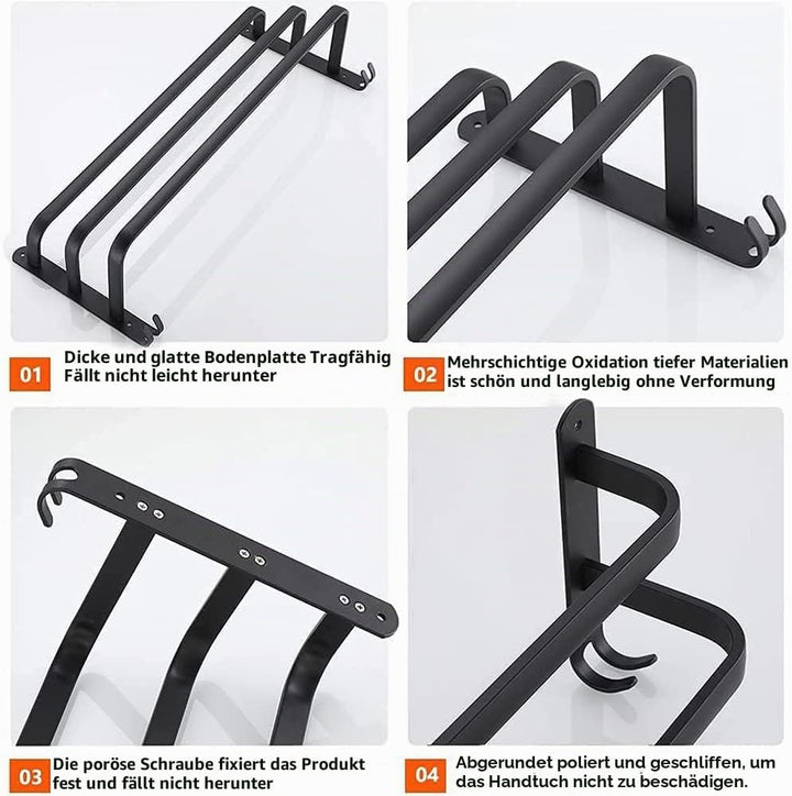 Handtuchhalter für Badezimmer, Wandmontage, Handtuchhalter auf Fuss, Zubehör für Badezimmer, ohne Bo