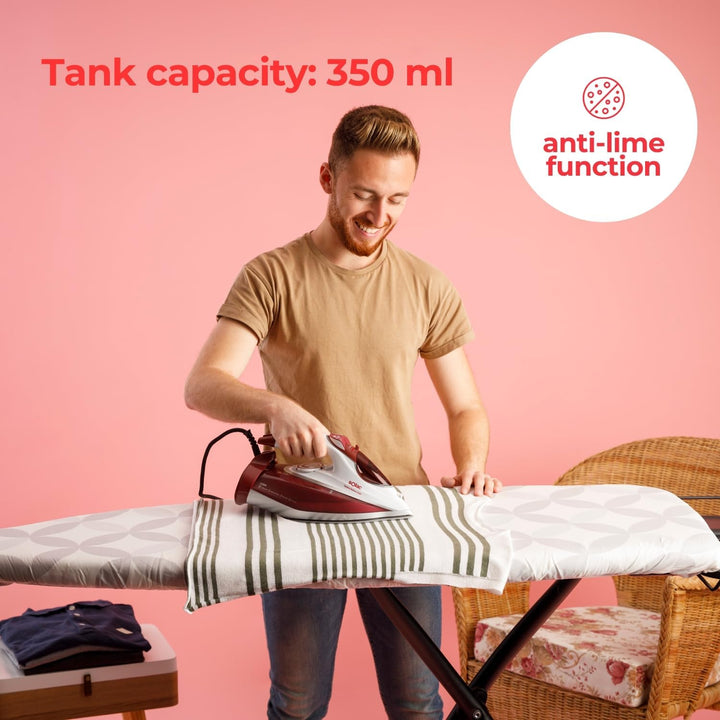 Solac – Dampfbügeleisen 3100W | 220 g/min Dampfstoss | Schnelles Aufheizen | Keramiksohle | Präzisio