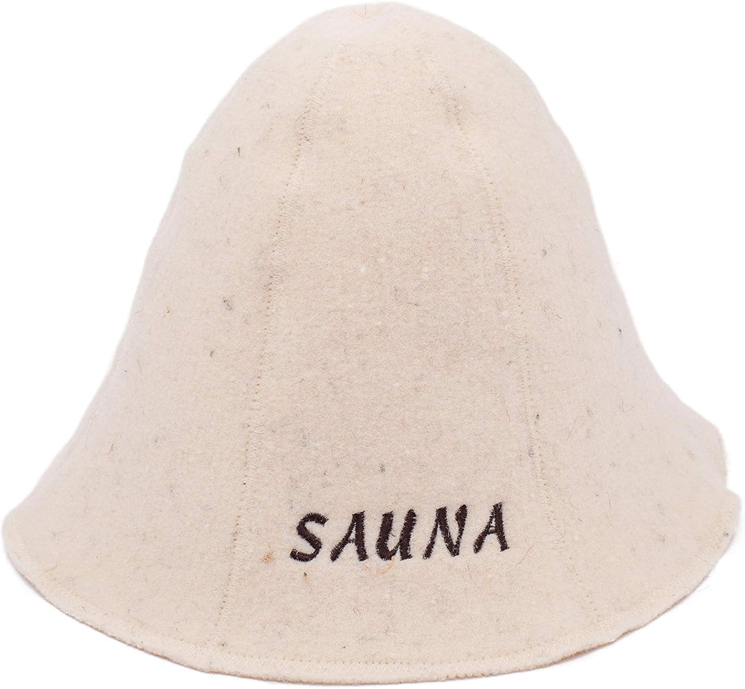 Ger3as Saunahut 100% Wolle mit Stickerei für Damen und Herren, Wellness Mütze Premium Qualität, Saun