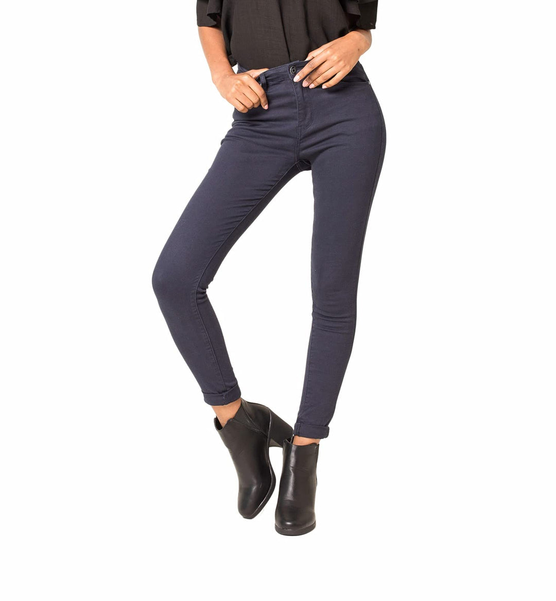 Nina Carter P109 Damen Skinny Fit Jeans High Waist Slim Hose Figurbetonte Stretch Jeanshose S Slim N