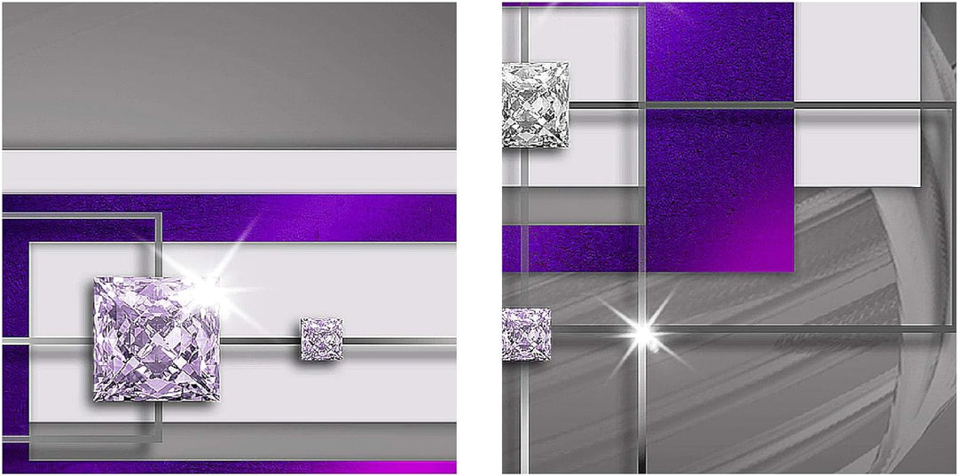 Runa Art Bild Modern Abstrakt - Made in Germany - Wandbilder Diamant Lila Grau 4 Teilig 020942c B 10
