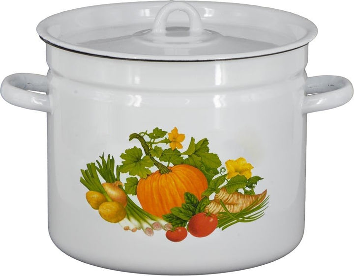 Emaille Kochtopf Topf 7 Liter mit Motiv ca 23cm Durchmesser/Retro Nostalgie Geschirr