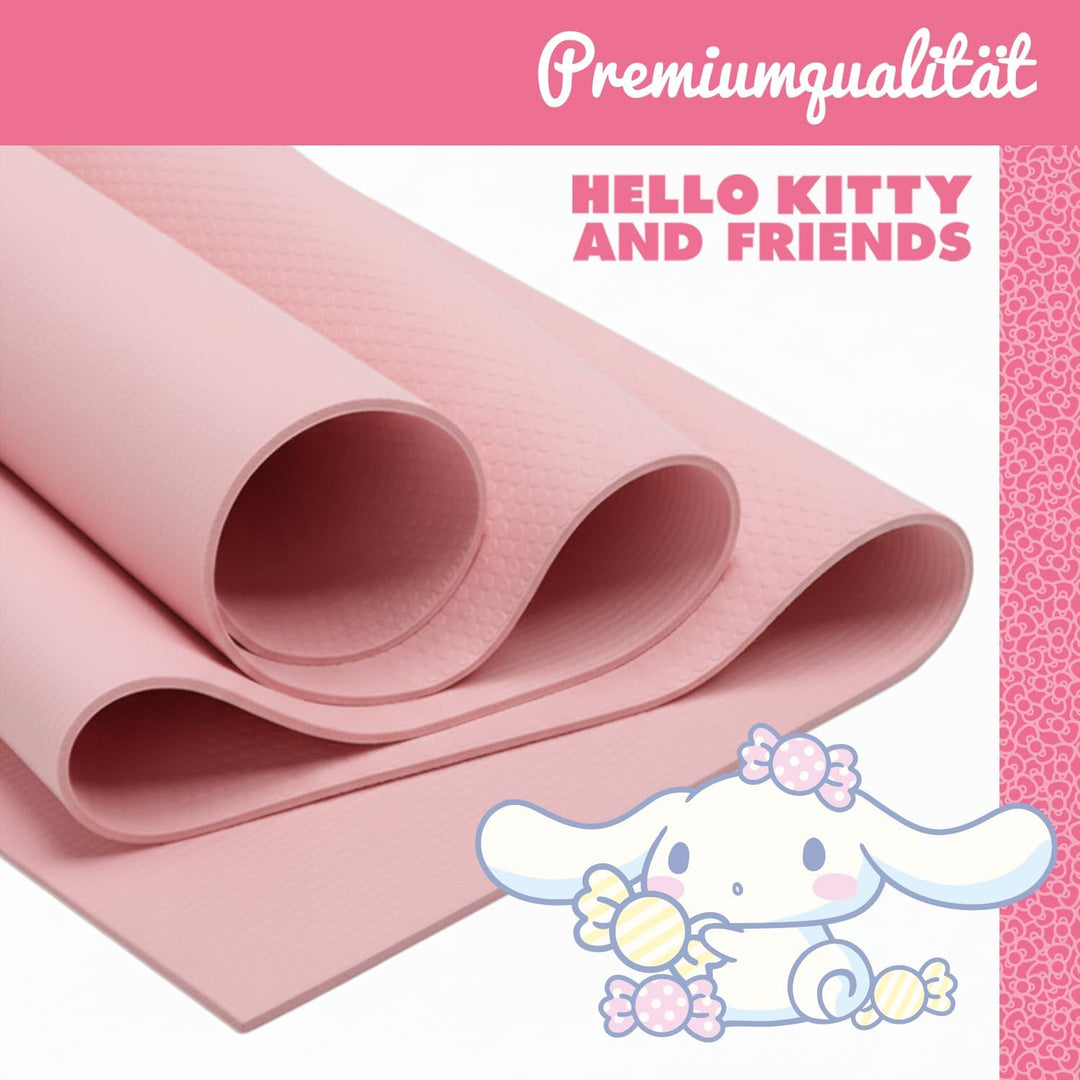 Hello Kitty Offiziell – Kinder Yoga- & Gymnastikmatte Hello Kitty & Cinnamoroll (60 x 150 x 0,5 cm)