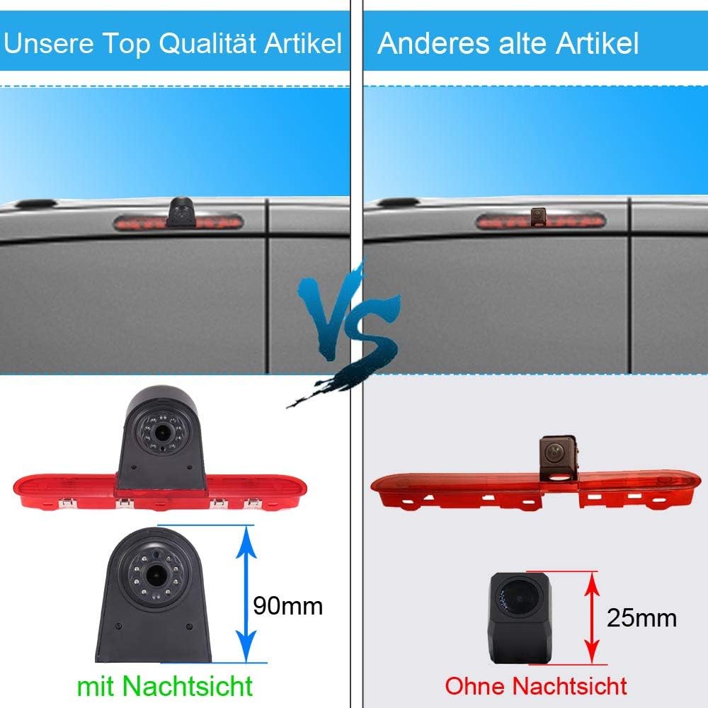 18mm Top Qualität Bremsleuchte Kamera Bremslicht Rückfahrkamera +4,3 Zoll LCD Rückspiegel Transporte