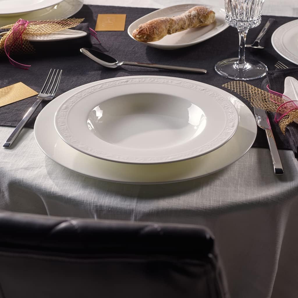Villeroy & Boch White Pearl Suppenteller 25 x 25 x 9,5 cm Elegant & Klassisch, 25 x 25 x 9,5 cm Eleg