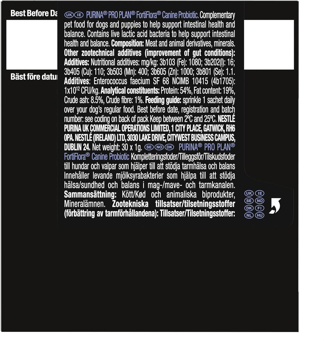 Pro Plan Vet Canine Fortiflora PROBIOTICO, Schnürsenkel 30 x 1 g