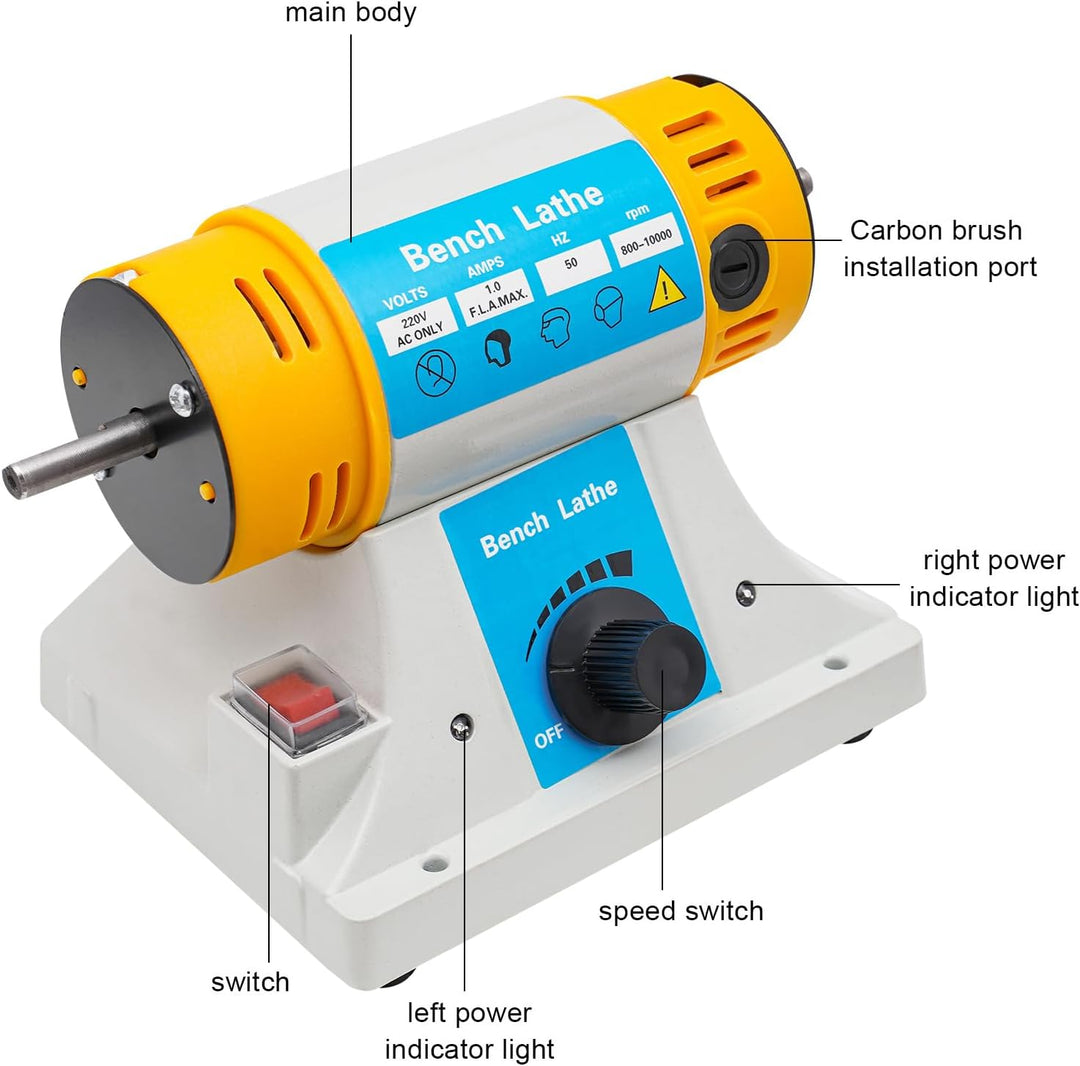 Tischpolierer 320W 220V Elektrische Schleifmaschine Poliermaschine Mit 2 Kegelförmige Spindeln Und F