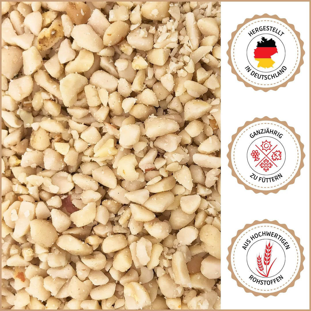 SUPRAVIT gehackte Erdnüsse Vogelfutter | fettreiche Erdnusskerne gehackt für Vögel | 2,5kg Erdnussbr