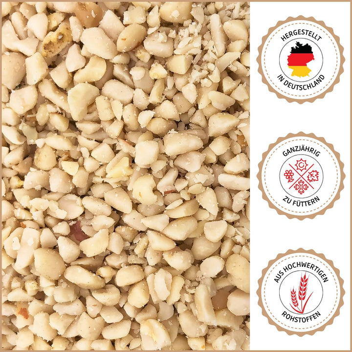 SUPRAVIT gehackte Erdnüsse Vogelfutter | fettreiche Erdnusskerne gehackt für Vögel | 2,5kg Erdnussbr