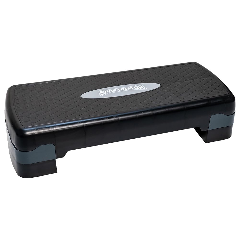 SPORTINATOR® Fitness Stepper höhenverstellbarer von 10 bis 15 cm, kompaktes Design aus Kunststoff mi