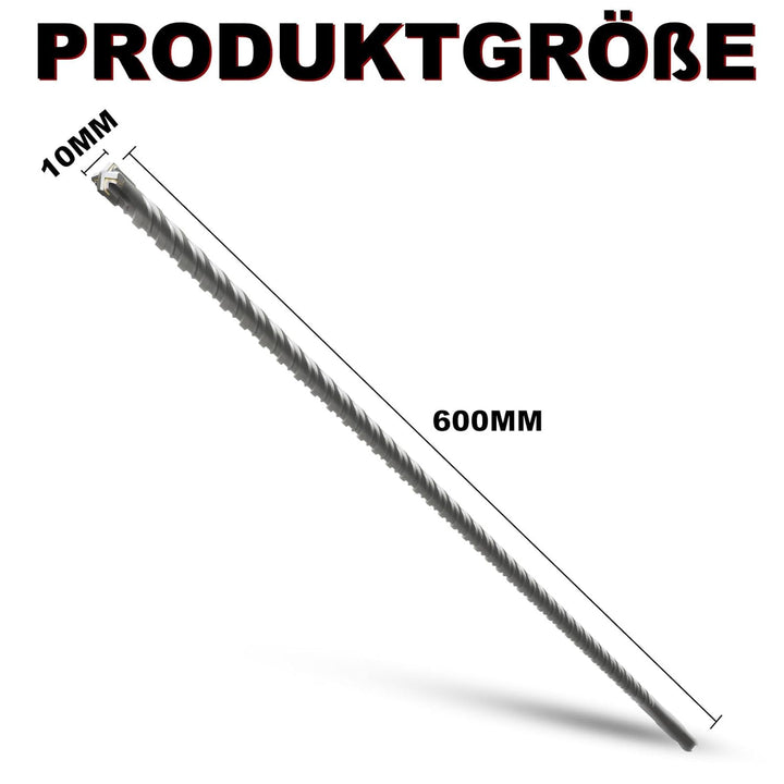 SDS Plus Bohrer 10mm×600mm, Hammerbohrer, Betonbohrer,Für Stein, Beton, Naturstein, Ziegelmauer, 10m
