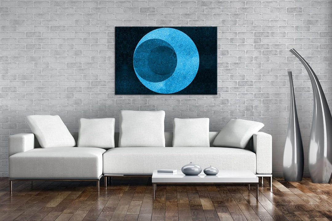 deyoli ausgefallene Kugel mit einem Loch Format 80x60 Effekt: Monocrome Blau als Leinwandbild, Motiv