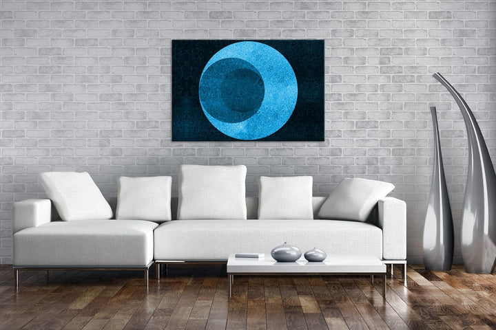 deyoli ausgefallene Kugel mit einem Loch Format 80x60 Effekt: Monocrome Blau als Leinwandbild, Motiv