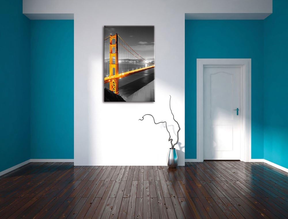 Pixxprint riesige Golden Gate Bridge als Leinwandbild/Grösse: 100x70 / Wandbild/Kunstdruck/fertig be