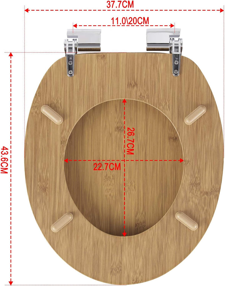 eSituro Toilettendeckel,mit Absenkautomatik, Klodeckel MD Holz Premium WC Sitz,Klobrille einfache Bo