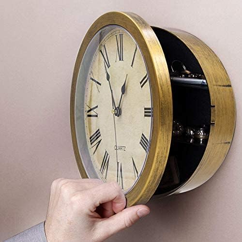 Wanduhr mit verstecktem Fach, Vintage -Plastik -Runde Wanduhr Ablenkung Safer grosser Aufbewahrung G