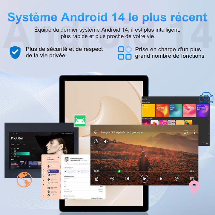 2026 Tablet 10 Zoll Android Octa Core mit 20 GB RAM + 128 GB ROM (2 TB TF) | 5G + 2,4 G WiFi | FHD |