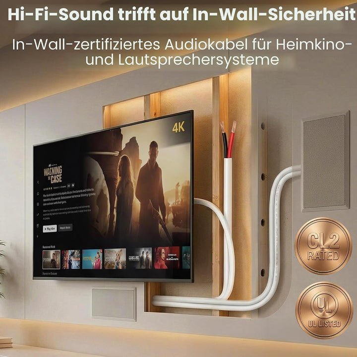 CL2 OFC Lautsprecherkabel, GearIT Pro Serie 100' 16 AWG, 100' 16 AWG