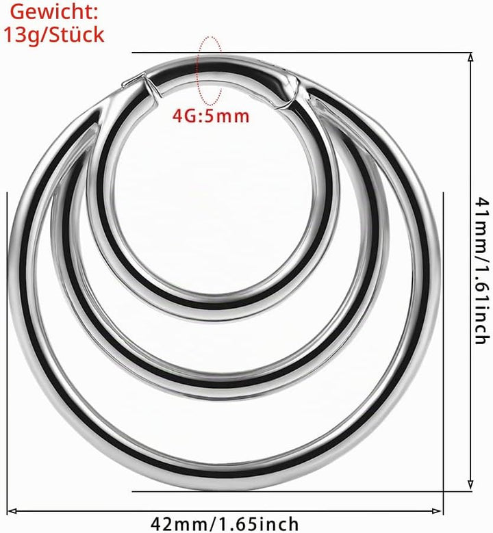 Vankula Ohr Gewichte Flesh Tunnel Weights Hangers Ringe Hoop Edelstahl für männer damen Ohrpiercing