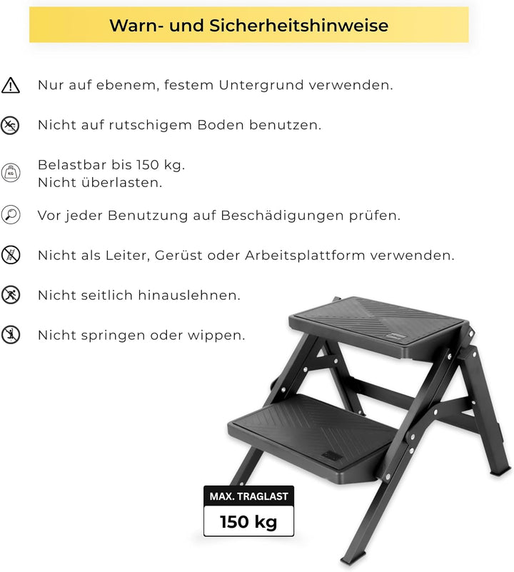 BERGER AluStep Duo Trittstufe | Klappbarer Camping Doppeltritt aus Aluminium