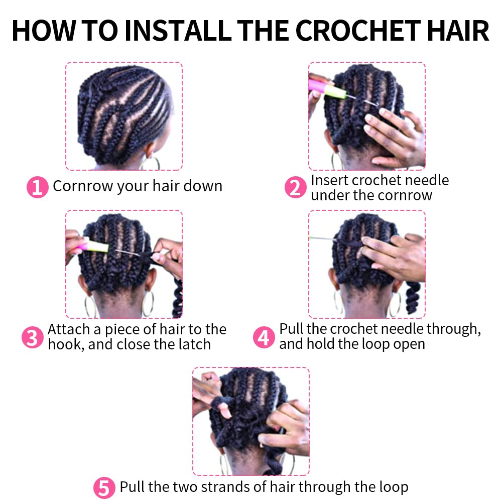 22 Zoll Deep Twist Häkelhaar 6 Packungen Ocean Wave Curly Bohemian Crochet Braids Deep Wave Haarbünd