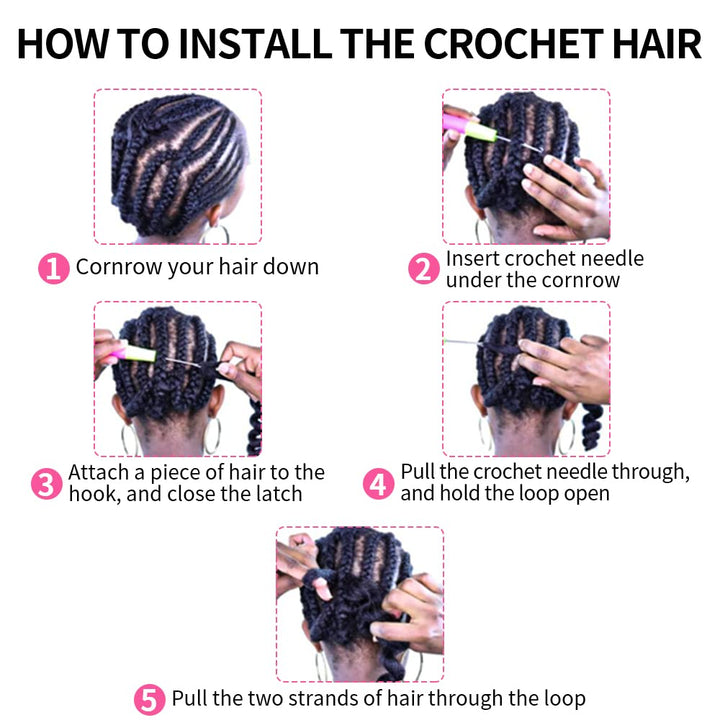 22 Zoll Deep Twist Häkelhaar 6 Packungen Ocean Wave Curly Bohemian Crochet Braids Deep Wave Haarbünd
