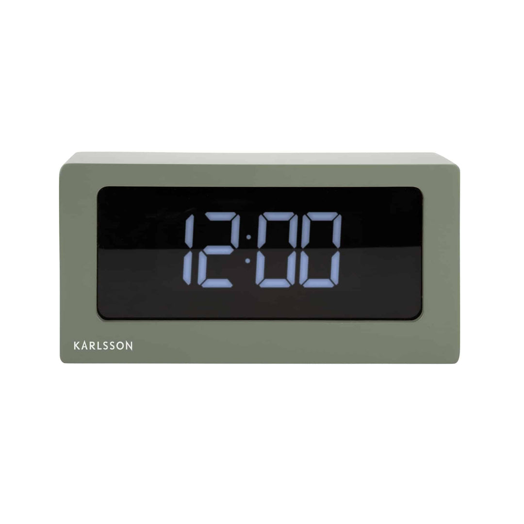 KARLSSON Table Clock Boxed LED Jungle Green