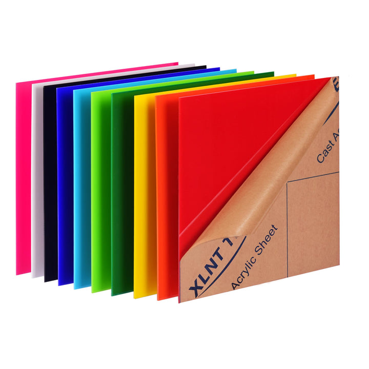 XLNT Tech 10 Stück & 10 farbige Acryl-Kunststoffplatten 30,5 x 30,5 cm (0,118 Zoll) dick) (nicht tra