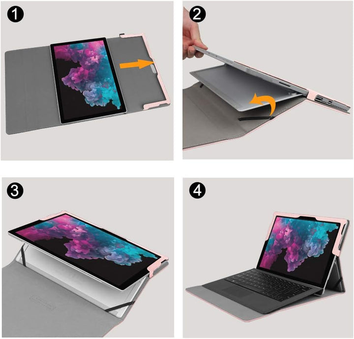 FINTIE Hülle für Microsoft Surface Pro 7+/ 7/6/ 5/4/ 3 Tablet 12.3 Zoll - Multi-Sichtwinkel Hochwert