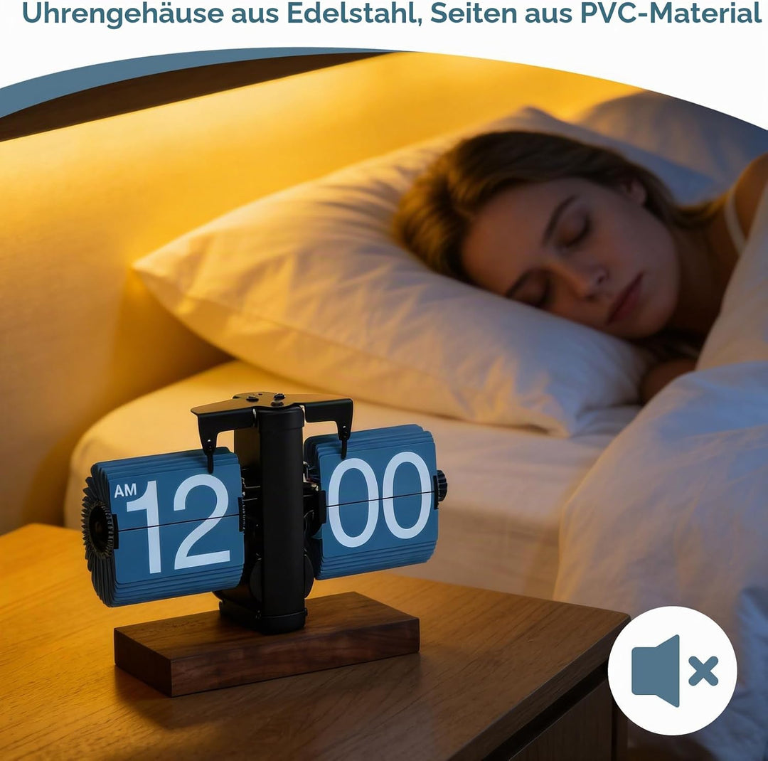 Cyrank Flip Clock Schreibtisch, Retro Digital Flip Down Clock Flip Digitaluhr Mechanische Uhr Flip C