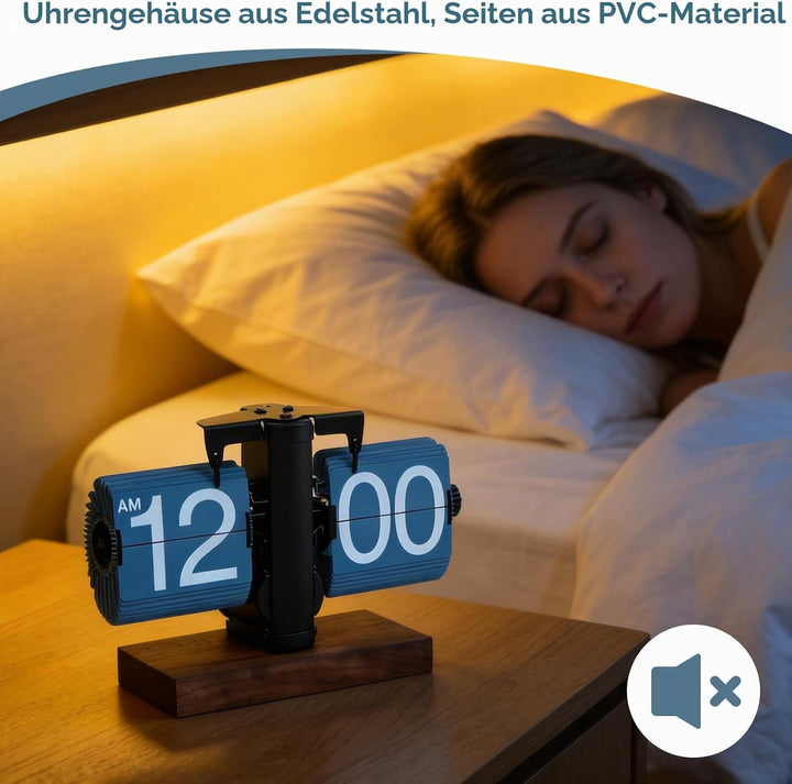 Cyrank Flip Clock Schreibtisch, Retro Digital Flip Down Clock Flip Digitaluhr Mechanische Uhr Flip C