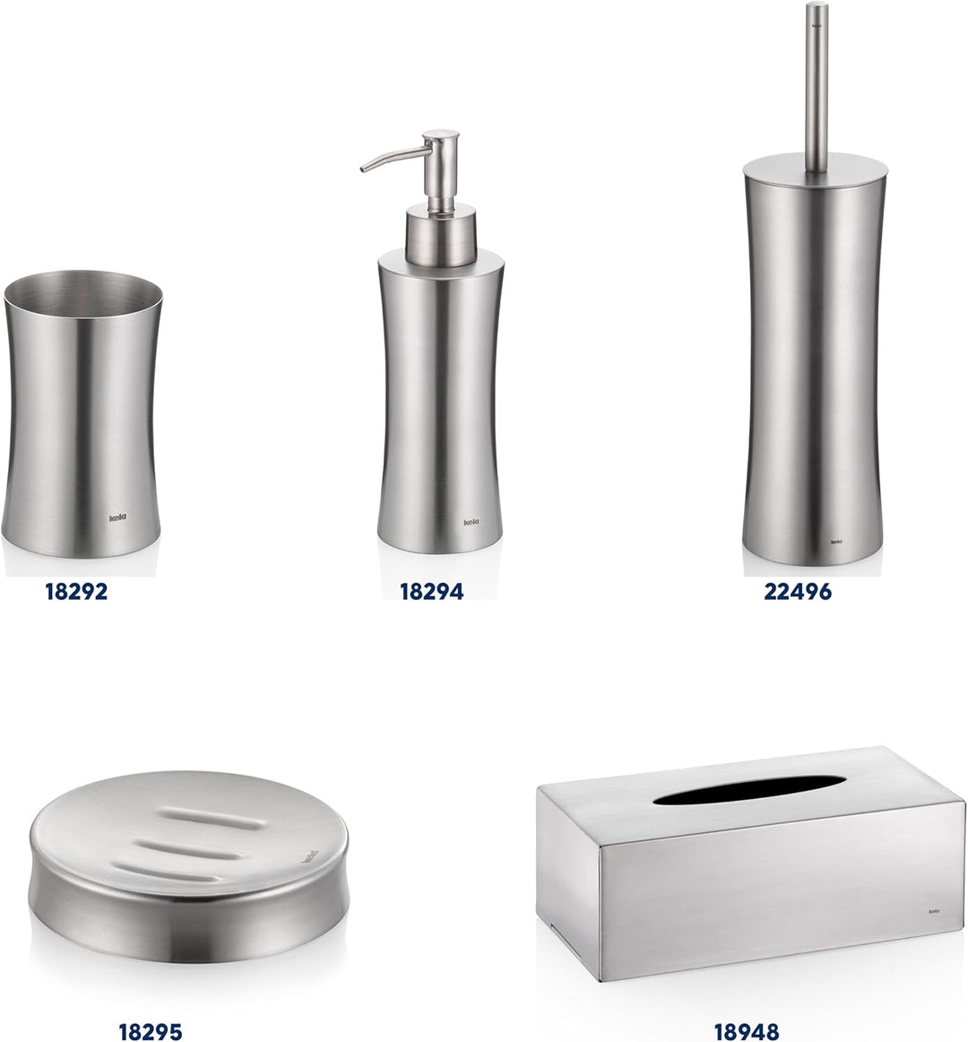 kela 22496 WC-Garnitur Elegance aus Edelstahl in Silber, 10 x 10 x 36 cm, WC-Garnitur